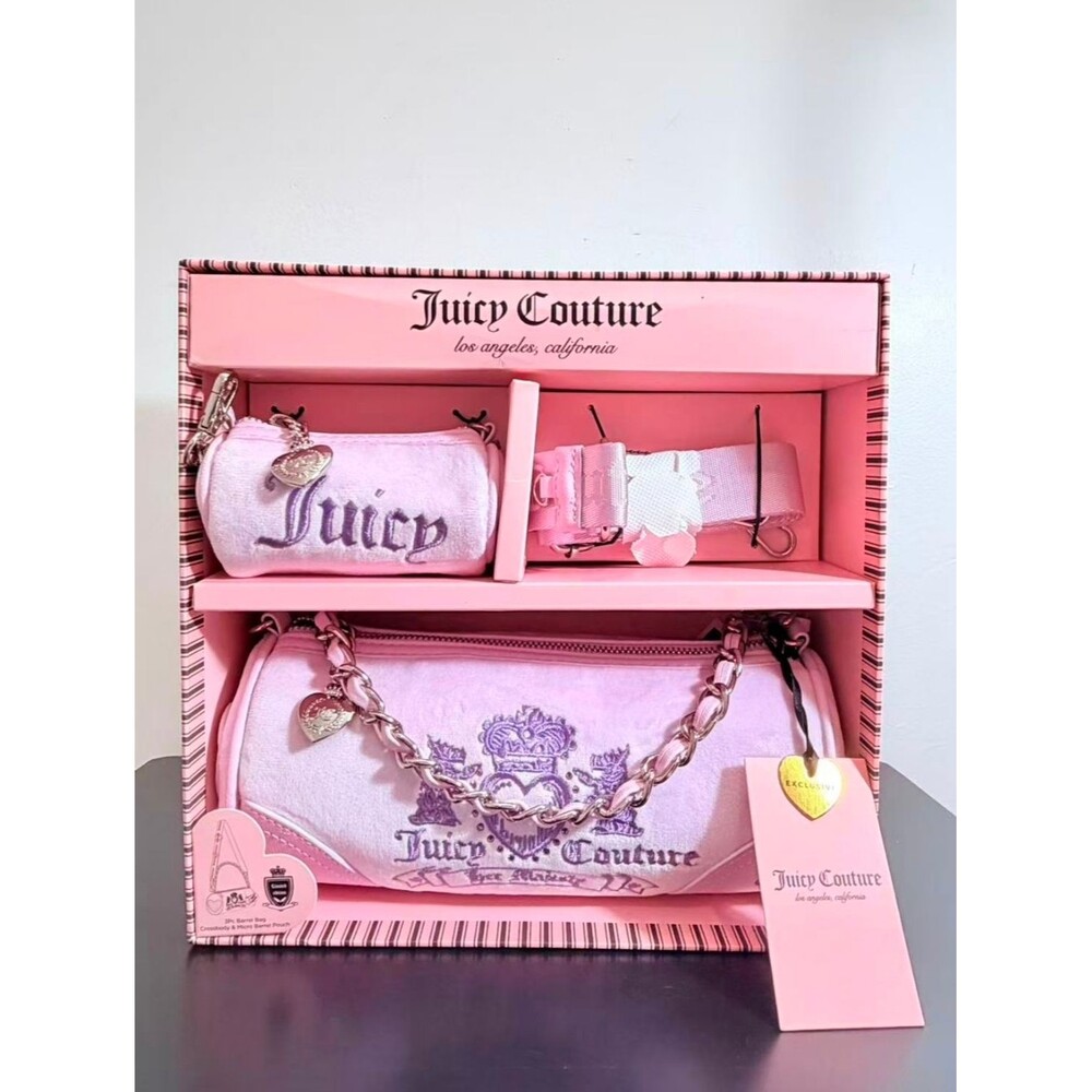 NWT Juicy Couture Heritage Barrel Shoulder Bag Set - Lilac Mist